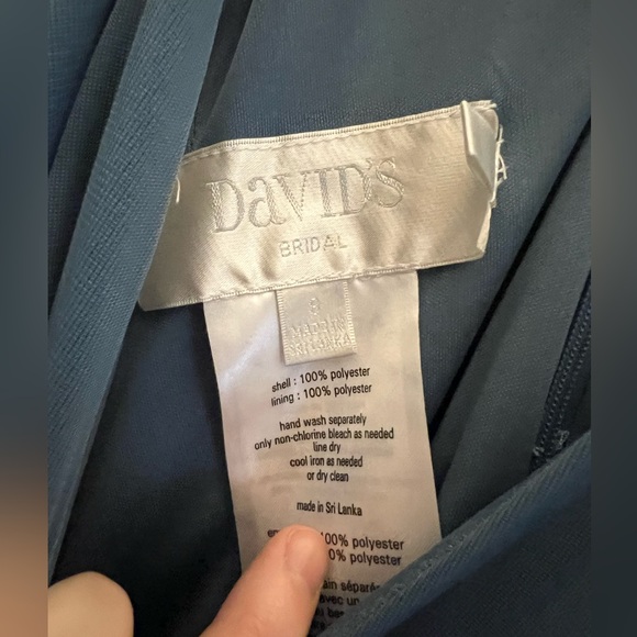 David’s Bridal Dusty Blue Bridesmaids dress - Picture 3 of 8